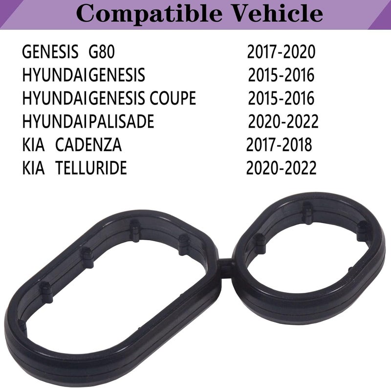LYNSHINE 26345-3LAA0 B33331 Engine Oil Filter Housing Gasket Compatible With Hyundai Genesis 2015 2016,Palisade 2020 2021 2022 3.8L,Kia Sorento 2018 2019 2020,26345 3LAA0 3.5L. - Image 2